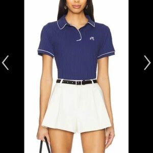 Malbon Anna  Navy Polo Top